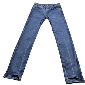 Levis 511 Jeans Mens 29x29.5 Tag 29x32 Slim Denim Dark Wash Distressed